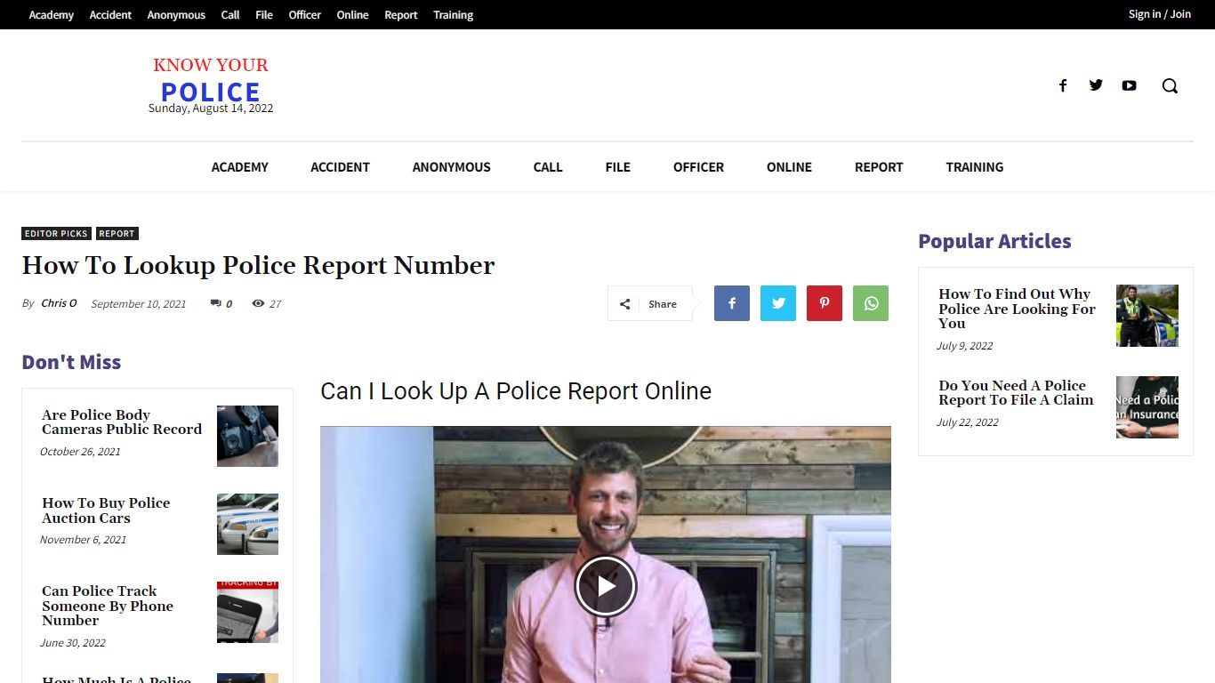 How To Lookup Police Report Number - KnowYourPolice.net
